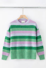 Load image into Gallery viewer, Cashmere Blend Multi Stripe Crew by Aleger
