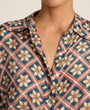 Load image into Gallery viewer, Stevie Shirt in Talavera Indigo by Hannah Artwear