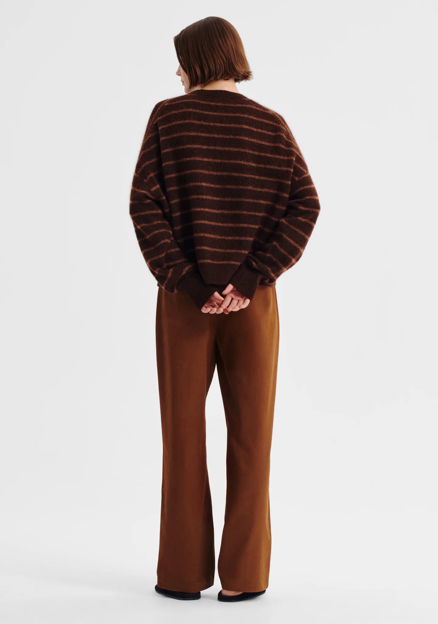 Albi Knit Pullover in Toffee Stripe by Morrison