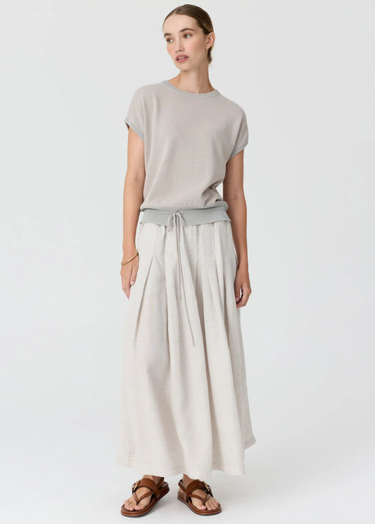 Frankie Pleat Skirt in Natural by POL