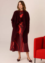Load image into Gallery viewer, Wyatt Boiled Merino Draped Coat in Merlot by Pol