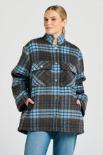 Load image into Gallery viewer, Allegra Relaxed Wool Blend Jacket in Blue Plaid by Shirty