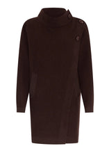 Load image into Gallery viewer, Wyatt Boiled Merino Draped Coat in Chocolate by Pol