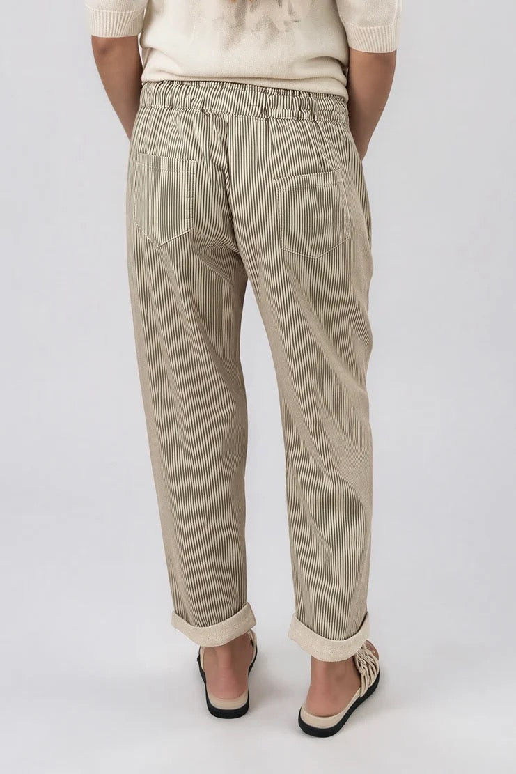 Paco Pant in Taupe Stripe by La Gemme