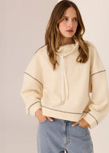 Load image into Gallery viewer, Jude Boiled Wool Drawcord Knit in Ivory/Charcoal by POL