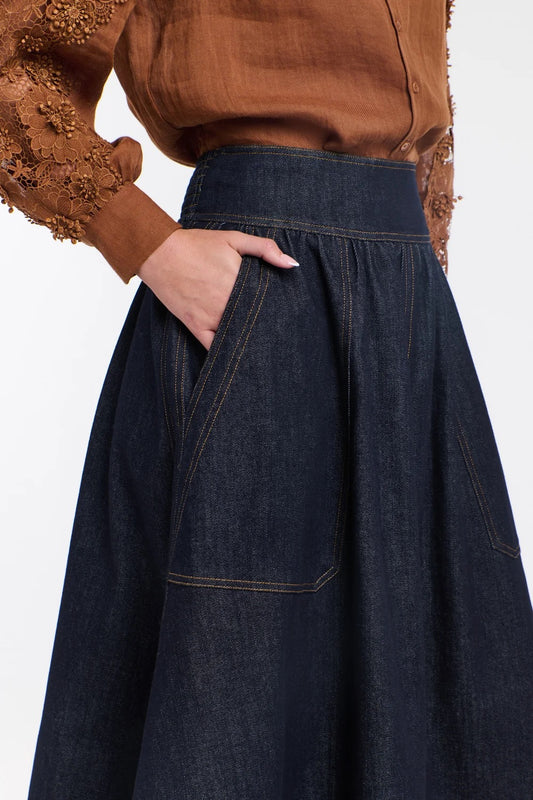 Marion Denim Skirt in Dark Denim by 365 Days