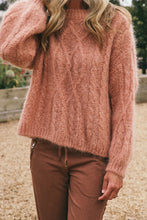 Load image into Gallery viewer, Cable Mohair Knit Jumper in Peach by Italian Star