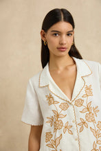 Load image into Gallery viewer, Gabriella Shirt Shirt in Bloom Ivory Embroidery by Hannah Artwear