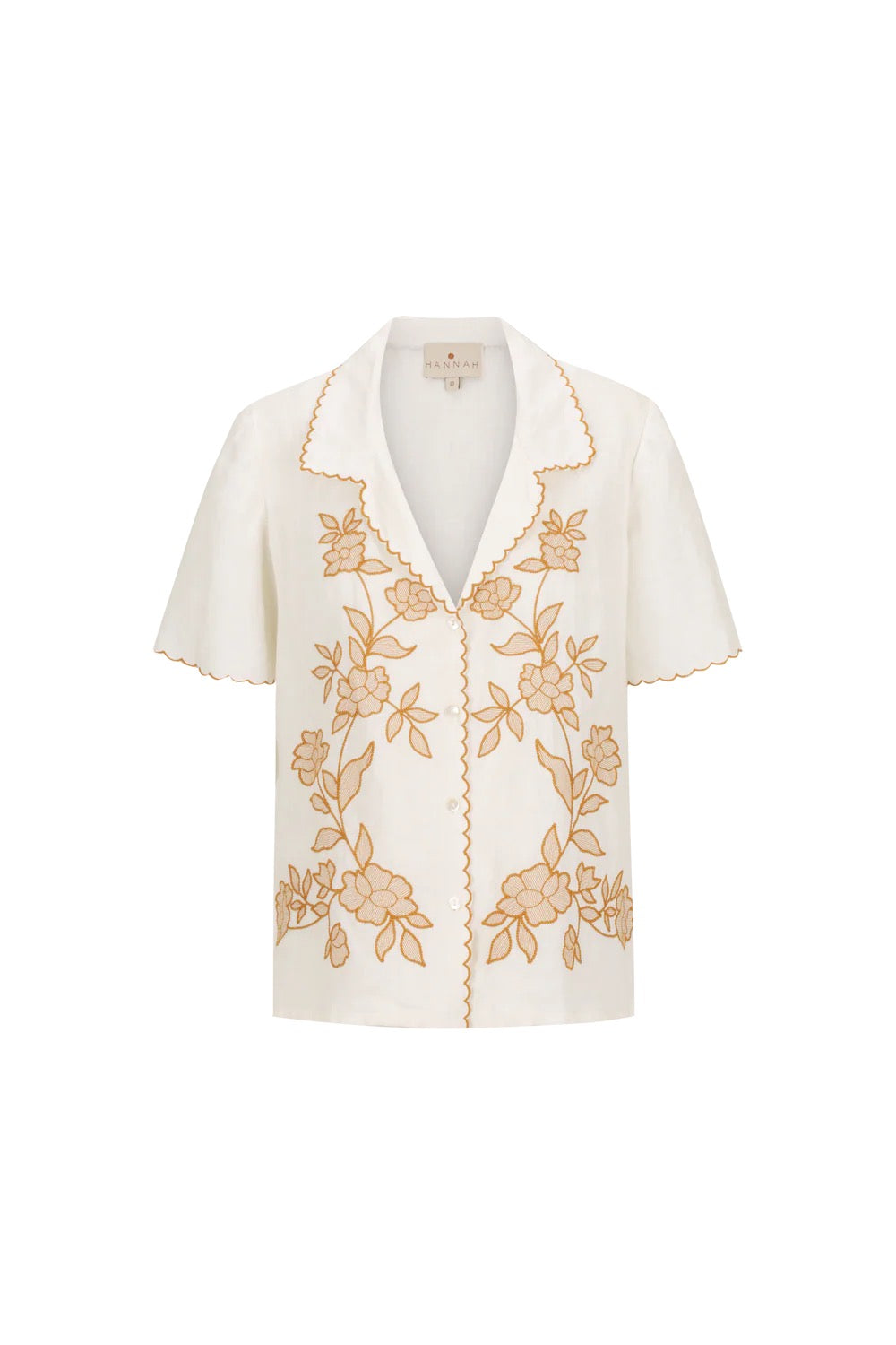 Gabriella Shirt in Bloom Ivory Embroidery by Hannah Artwear
