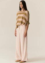 Load image into Gallery viewer, Milton Stripe Knit in Khaki/Pink by POL