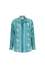 Load image into Gallery viewer, Stevie Oversized Shirt in Spring Daisy Dark Blue by Hannah Artwear