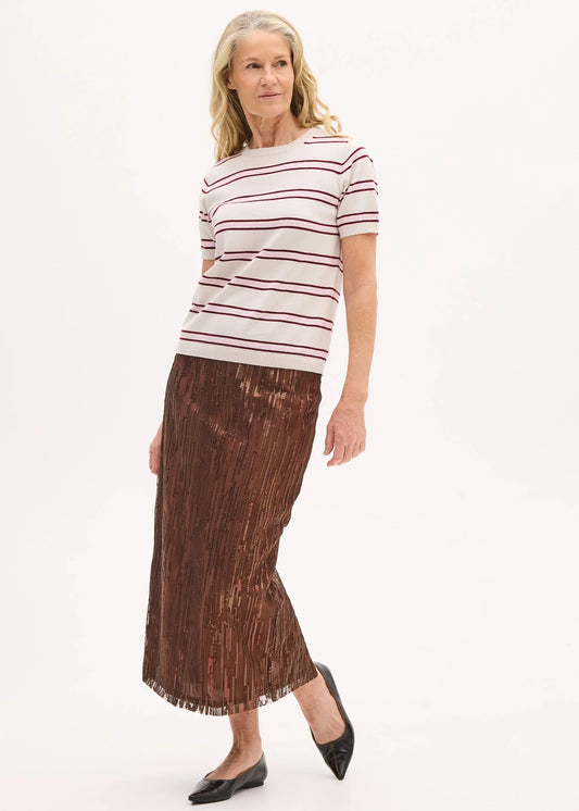 Rowan Stripe Knit in Chalk/Berry/Blush by POL