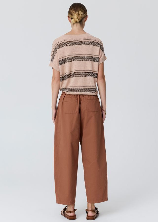 Liana V-Nrck Pointelle Knit in Pink/Black by POL