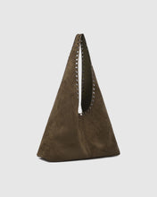 Load image into Gallery viewer, Hailey Suedette Shoulder Bag in Olive Chocolate by Louenhide