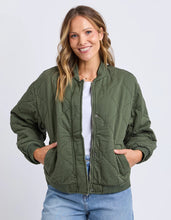 Load image into Gallery viewer, Jean Bomber Jacket in Four Leaf Clover by Elm