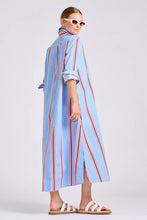 Load image into Gallery viewer, Luna Long Line Oversized Shirt Dress in Nautical Stripe by Shirty