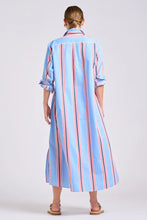 Load image into Gallery viewer, Luna Long Line Oversized Shirt Dress in Nautical Stripe by Shirty