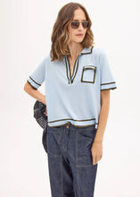 Load image into Gallery viewer, Sela Knit Polo in Blue/Green by POL