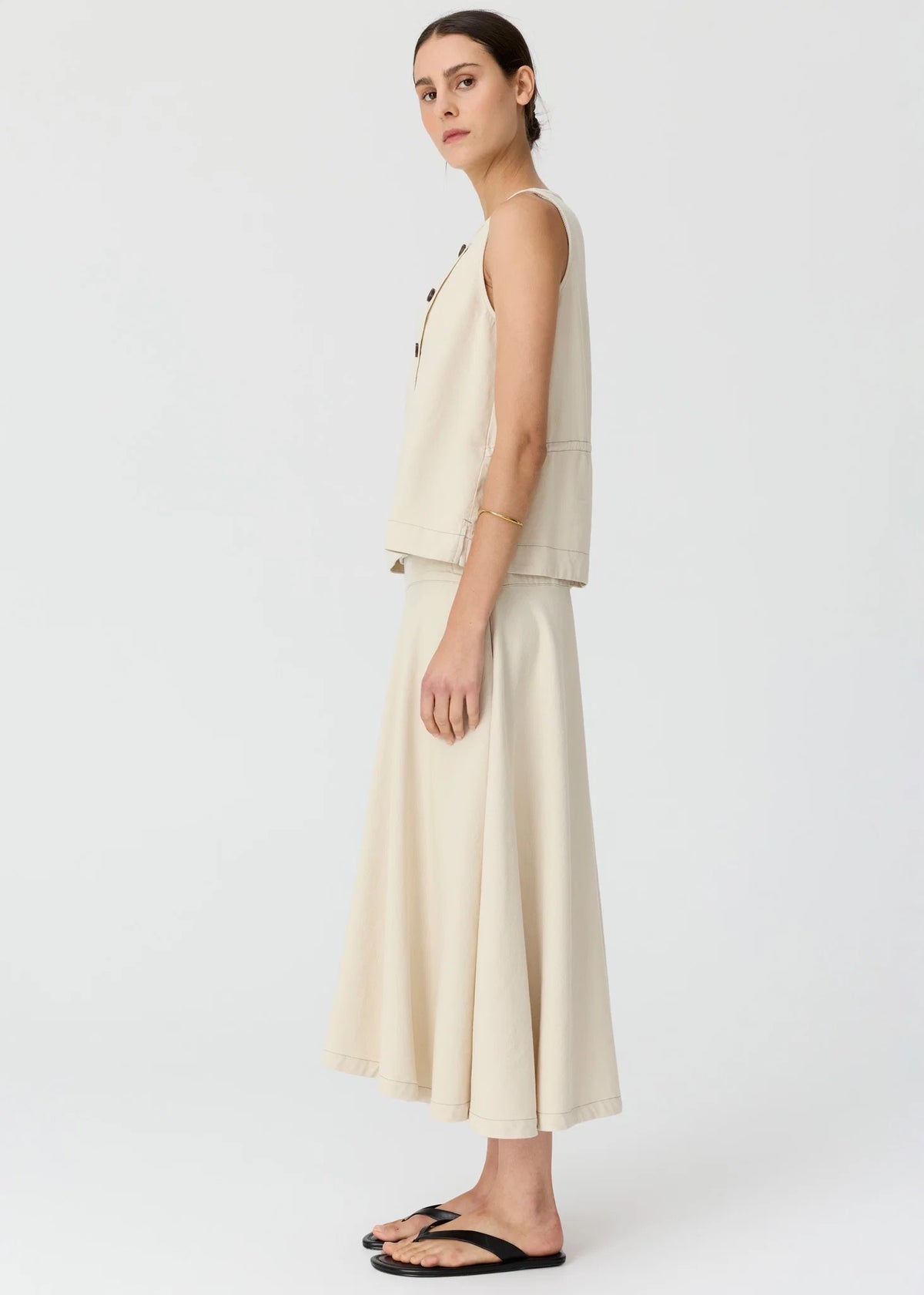 Anise Denim Skirt in Pebble by POL