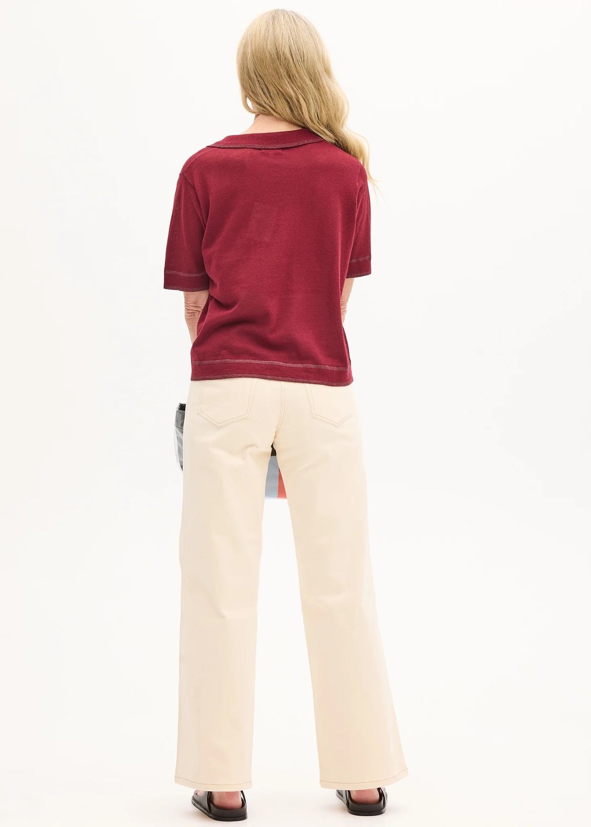 Sela Knit Polo in Berry/Berry by POL