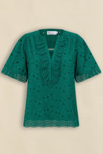 Load image into Gallery viewer, Vantage Top in Emerald Broderie by Zoe Kratzmann