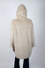 Load image into Gallery viewer, Caribou Hooded Faux Fur Coat in Beige by Angel Wings