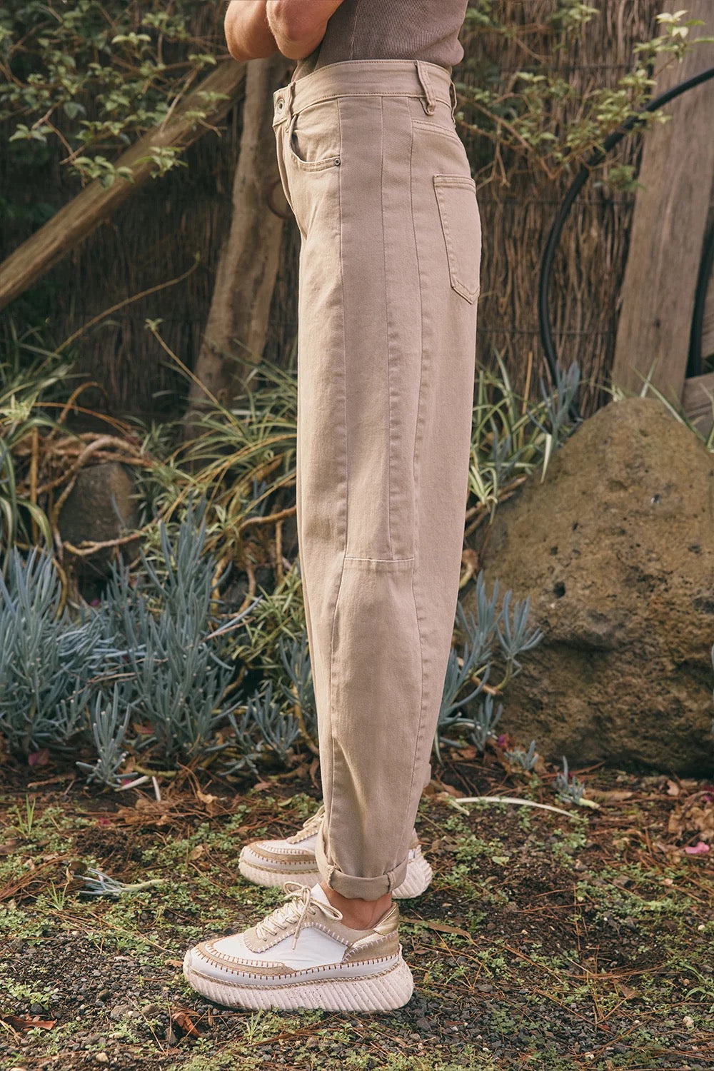 Idaho Barrel Jean in Beige by Italian Star