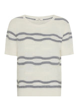 Load image into Gallery viewer, Liana Textured Stripe Tee in White/Silver/White by POL