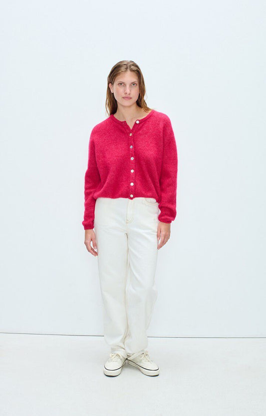 Vito Cardigan in Magenta Melange by American Vintage