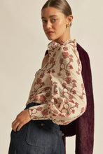 Load image into Gallery viewer, Brim Top in Cream Berry Nouveau by Zoe Kratzmann