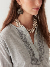 Load image into Gallery viewer, Cas Blouse in Blue Stripes by Maison Hotel
