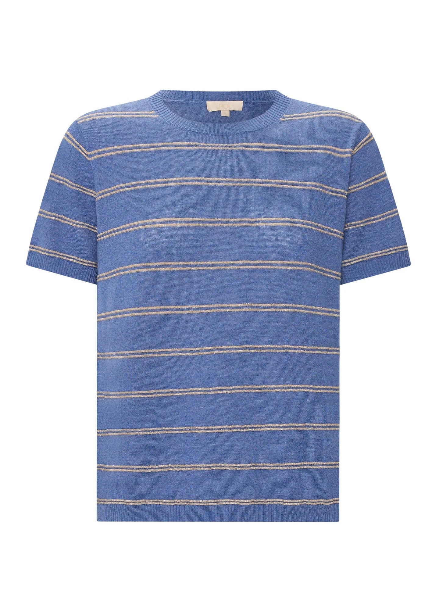 Sable Stripe Knit Tee in Blue/Gold by POL