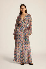 Load image into Gallery viewer, Luna Maxi Wrap Dress in Talavera Indigo by Hannah Artwear