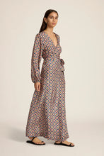 Load image into Gallery viewer, Luna Maxi Wrap Dress in Talavera Indigo by Hannah Artwear
