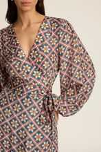 Load image into Gallery viewer, Luna Maxi Wrap Dress in Talavera Indigo by Hannah Artwear