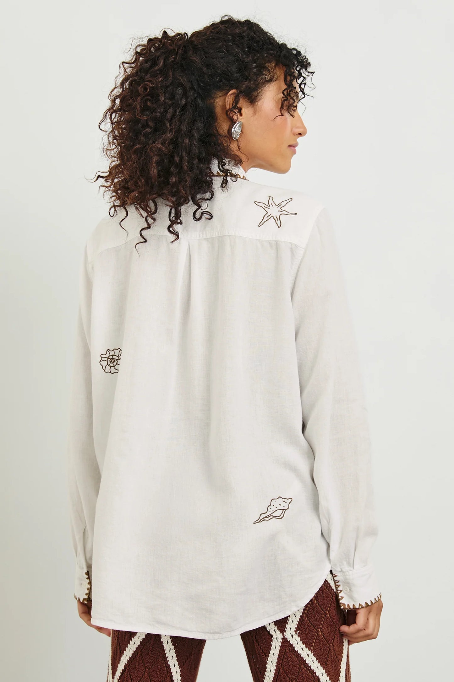 Saya Shirt in White Marine by Rails