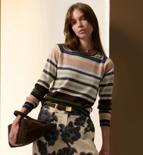 Load image into Gallery viewer, Sela Knit in Blue Multi Stripe by POL