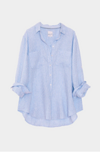 Load image into Gallery viewer, Baby Blue Stripe Boyfriend Linen Shirt by HUT