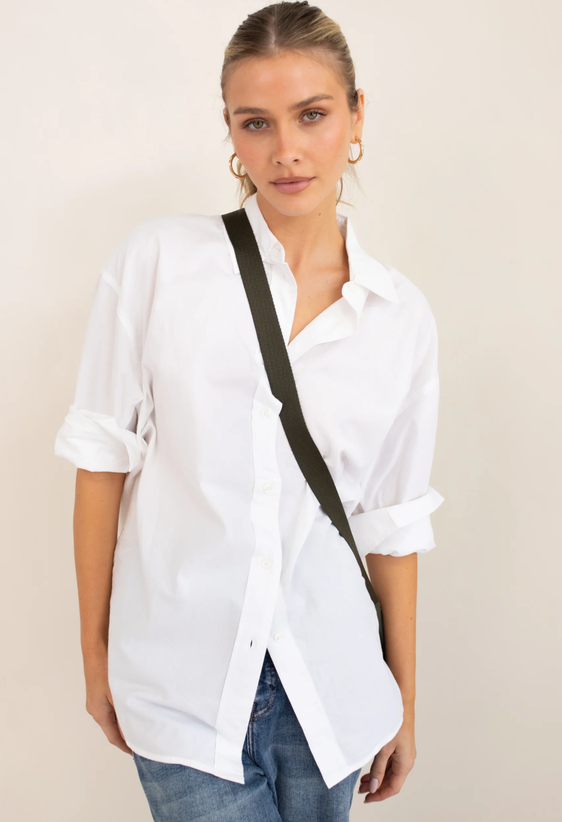 The Cotton Oversized Shirt in White by HUT