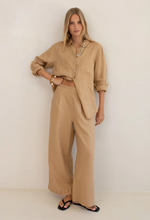 Load image into Gallery viewer, Tan Boyfriend Linen Pant by HUT