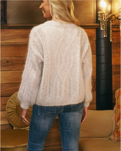 Load image into Gallery viewer, Cable Mohair Knit Jumper in Cream by Italian Star