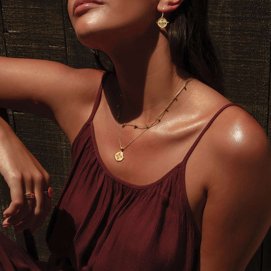 Sahara Medallion Necklace in Gold by Murkani