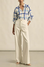 Load image into Gallery viewer, Inspire Top in Azure Check by Zoe Kratzmann