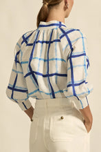 Load image into Gallery viewer, Inspire Top in Azure Check by Zoe Kratzmann