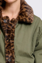 Load image into Gallery viewer, Short Faux Fur Reversible Jacket in Leopard/Khaki by Shirty