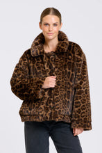 Load image into Gallery viewer, Short Faux Fur Reversible Jacket in Leopard/Khaki by Shirty