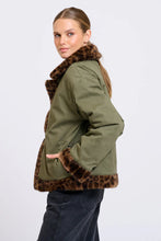 Load image into Gallery viewer, Short Faux Fur Reversible Jacket in Leopard/Khaki by Shirty