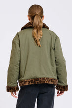 Load image into Gallery viewer, Short Faux Fur Reversible Jacket in Leopard/Khaki by Shirty