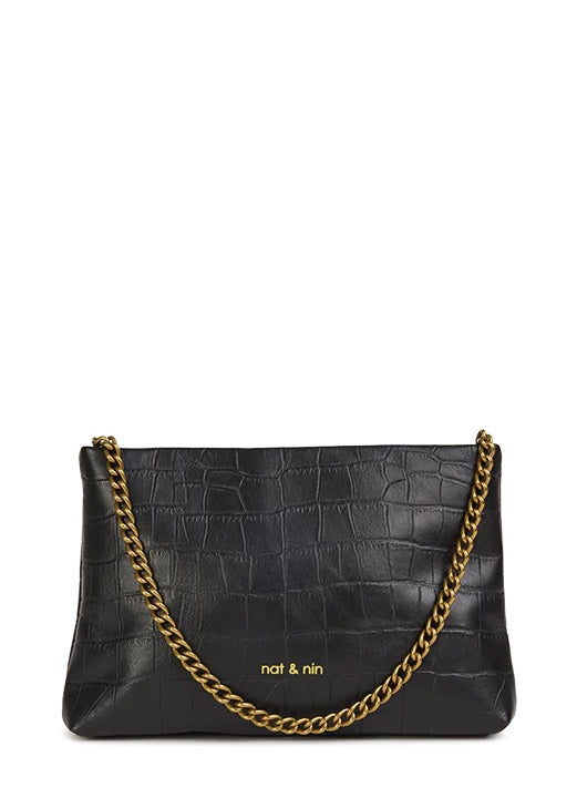 Molly Bag by Nat & Nin in Black Croc