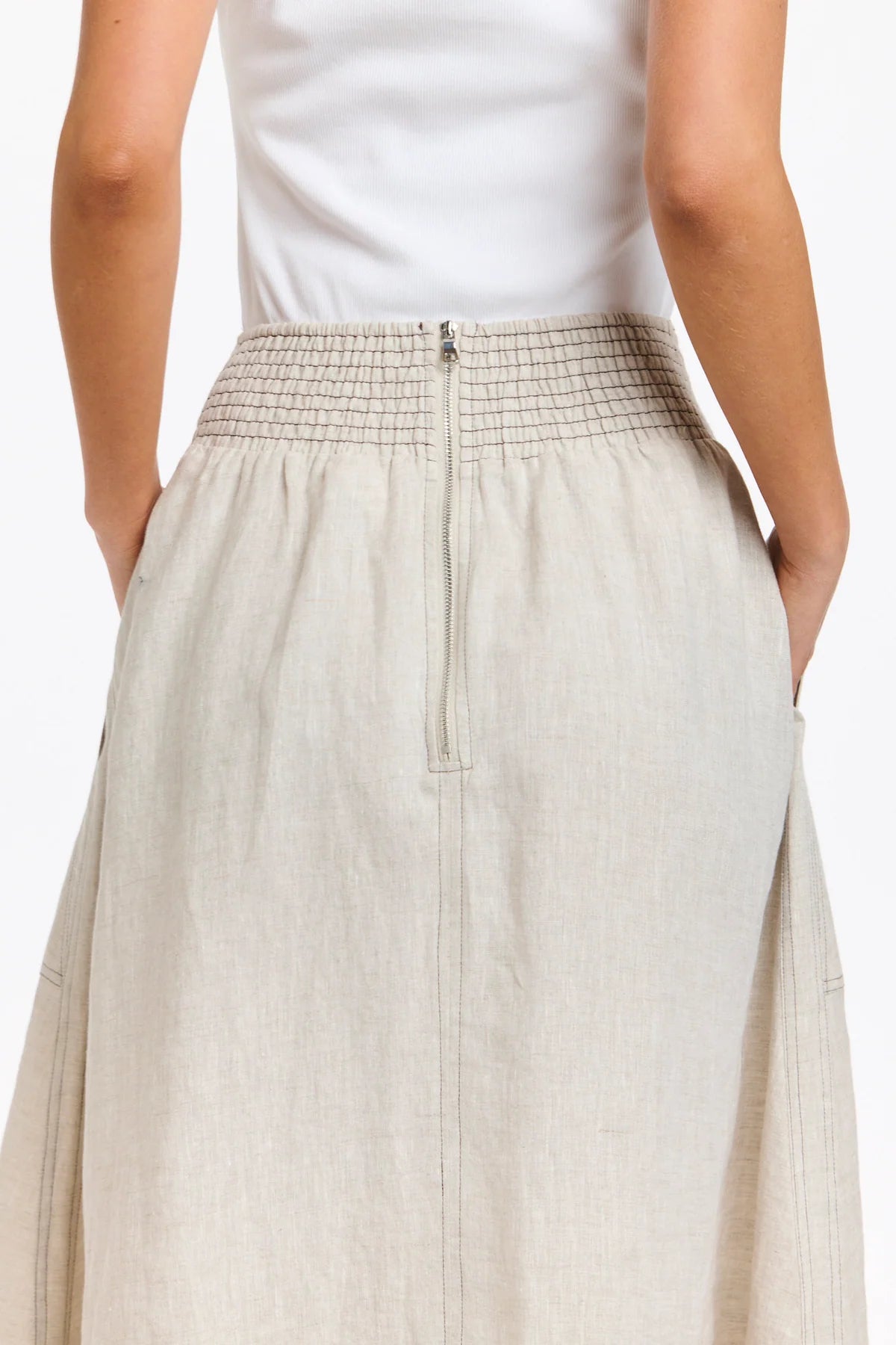 Marion Cotton Skirt in Natural by 365 Days